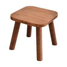 1pc All Solid Wood Shoe Changing Stool, Small Walnut Color Stool for Living Room, Entrance, Bathroom, Bedroom, Kitchen