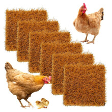 6Pcs Washable Chicken Nesting Pads,Chickens Nesting Pads Artificial Grass Rug Reusable Hens Nest Boxes Pad