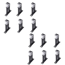 12Pcs Curtain Rod Bracket Set Single Hole Small Curtain Rod Hooks for Wall Heavy Duty Curtain Drapery Rods Black