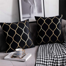 4Pack Gold Velvet Throw Pillow Covers 18x18 Inches Pillow Geometric Cushion Covers for Couch Sofa Home Bedroom Decor
