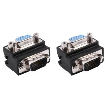 2X 15-Pin Vga Male to Female M/F Right Angle Adapter