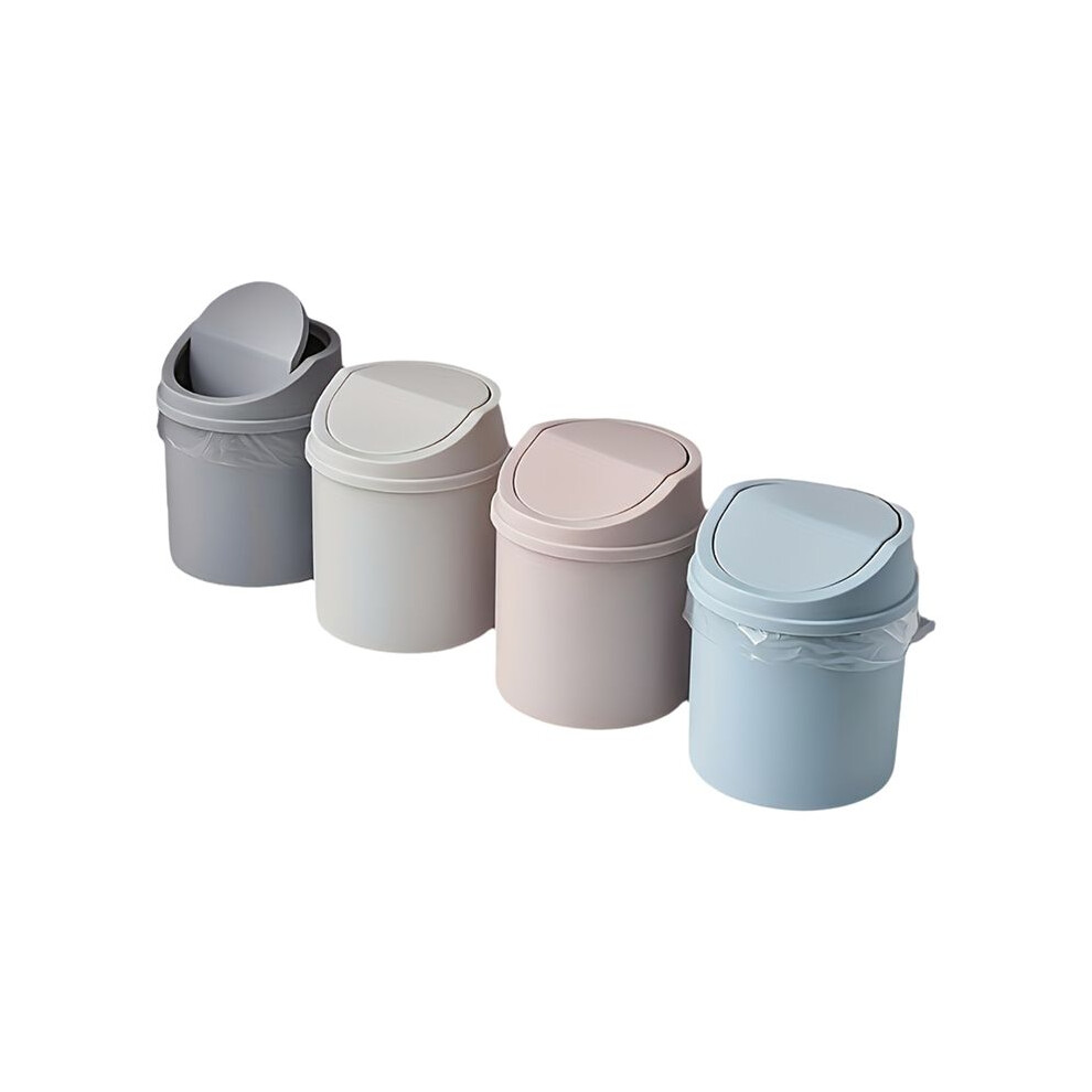 4Pc Space-Saving Desktop Trash Can With Lid - Cylindrical Tabletop Waste Bin, Easy To Clean Screw-Off 6033972767835