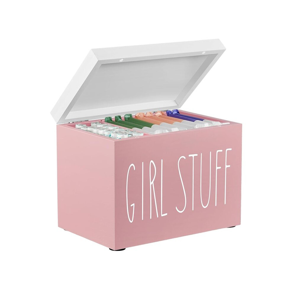 Brecantia Tampon Holder For Bathroom,Feminine Product Organizer, Pad Organize Case With Hinged Lid, Week Tampon Storage