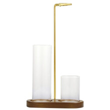 2-in-1 Wierookhouder voor Stokjes, Anti-As Wierookbrander met Glazen Asvanger en Stokjesorganizer voor Meditatie