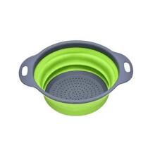 2pcs Foldable Strainer Fruit Vegetable Washing Basket Colander Dish Drainer Silicon Colander Drainer Kitchen Gadgets