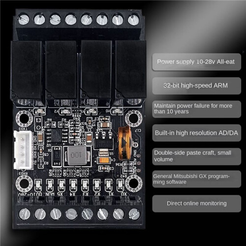 2X FX1N-10MR PLC Industrial Control Board+Case PLC Module Analog Input/Output Programmable Delay Relay Module 2