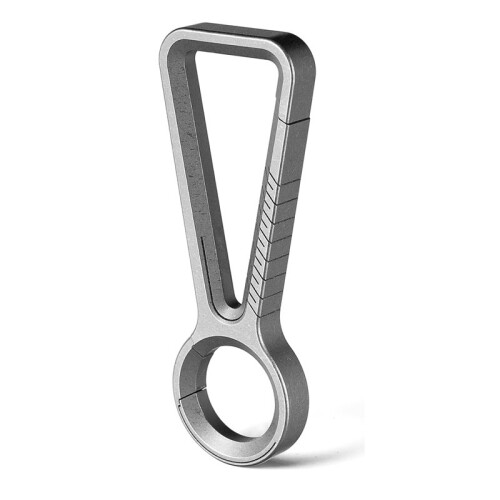 2X Titanium Carabiner Keychain Clip,Double-End Quick Release Hook,Key Holder with Titanium Key Ring 1