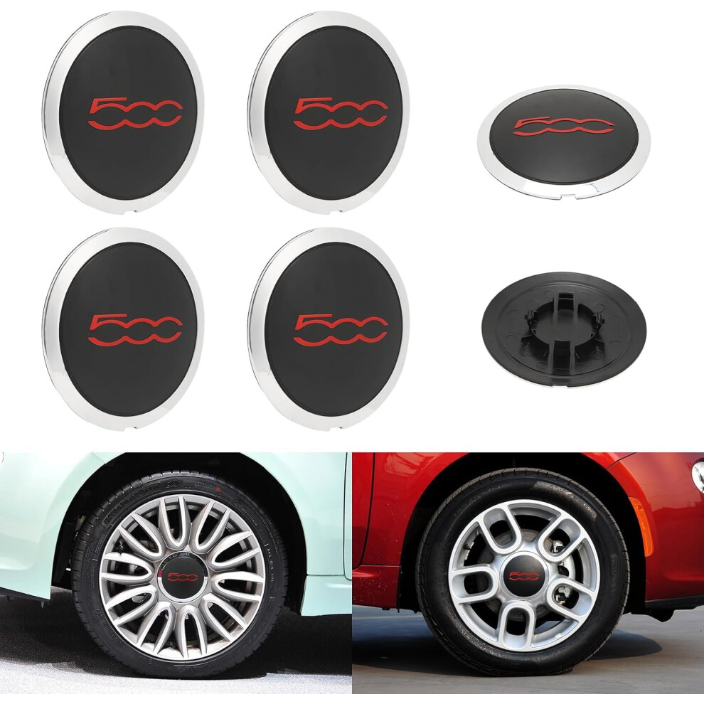 4Pcs Wheel Center Caps For Fiat 500 20122022 Waterproof Dustproof Standard Size Replacement Hub Caps 9092120672121