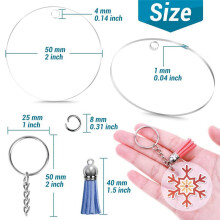 1050Pcs Acrylic Clear Keychain Blanks for Vinyl with Blanks, Tassels, Jump Rings, Keychain Rings for DIY Keychain