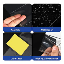 200pc 9 Pocket Double Sided Card Sleeves Binder Sheets, Holds 1800 Cards, Trading Card Binder Sleeves for 3 Binder