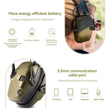 2X Fones de Ouvidos Auditivos de Impacto, Protetores Auriculares Eletrônicos, Esportes Ao Ar Livre, Fones de Ouvido com Cancelamento de Ruído, Verde