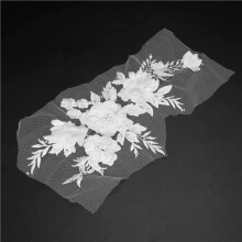 5X Kralen Hot Boren Kant Bruids Kralen Bloemen Borduren Patches voor Kleding Bruiloft Diy Decor Jurk Opstrijkbaar Naaien Applique Wit