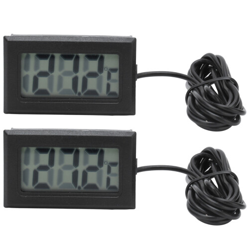 2Pcs Digital Thermometers with Waterproof Probe, 1, 2s Refresh