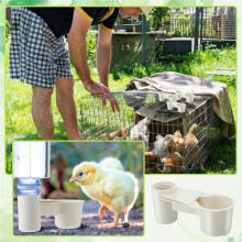 24 Stuks Drinkbekers voor Vogels, Voederbakken, Waterflessen en Kooien, Ideaal voor Duiven, Flessen, Kippen, Kwartels, Pluimvee en Andere Dieren. Wit