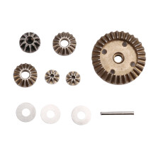 2sets 1/16e RC Auto Reserveonderdelen Bewerkte Metalen Tandwiel en Diff-Rondsels en Diff. Tandwielen van Toepassing op HBX16890A (M16103)