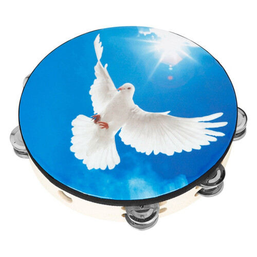 4pcs 10 Inch Peace  Double Layer Hand Tambourine 1
