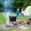 2X Campfire Tripod, Folding Camping Tripod Grill Open Fire Cooking Stand, Heavy-Duty Tripod Stand, Campfire Cooking 4