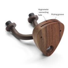 2X Holzgitarrenhalter, Hakenständer, Wandmontage, Gitarrenaufhänger für Akustische E-Gitarre/Banjo/Bass, Dunkle Holzfarbe