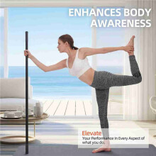 5X Yoga Stick 5 Ft Sturdy Steel Adjustable Stretching Stick Flexibility and Balance Versatile Exercise Stick