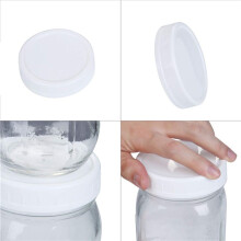 120X Coperchi per Bocca Regolari per Coperchi per Barattoli di Vetro Tappi di Plastica per Barattoli per Mason e Altro, Standard, Diametro 70 mm