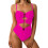 Eendelig badpak voor dames Ring gekoppeld Monokini-rozerood XL 1