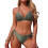 Women's 2 Piece Swimsuit Halter String Bikini-Army Green S 1
