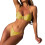 Bathing Suit for Women Halter Ring Linked Tie Side-Gold M 1