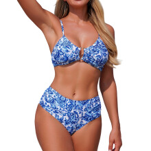 Ensembles de bikini triangle pour femmes Maillot de bain-Bleu S
