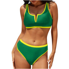 Women's High Waist Set, Two Piece Sport Swimsuits, ,-Green S
