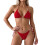Ensemble bikini deux pièces sexy taille haute pour-Rouge M 1