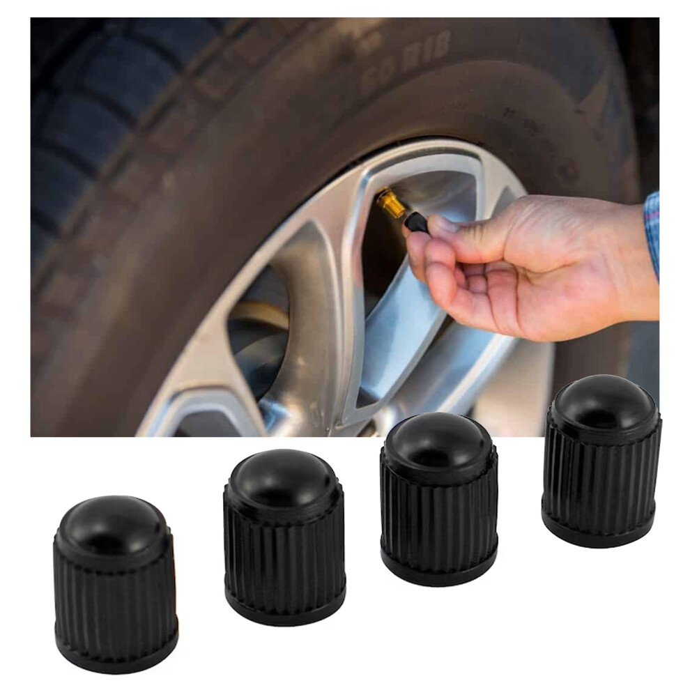 4 Pack Plastic Tire Valve Stem Caps, Corrosion Resistant Universal Covers For Cars Trucks Motorcycles Bicycles Suvs Atvs Dirtbikes Black 9455672184762
