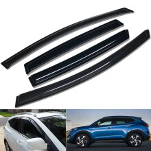 Dark Smoke Window Visors Rain Guards for Hyundai Tucson 20102015, Outside Mount Vent Deflectors