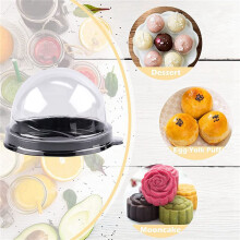 250 Pack Cupcake Containers Clear Plastic Cake Box with Dome Lids for Muffin Mooncake Dessert Cheese Pastry