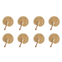 8X Hand Gewebter Gewebter Stroh Hand Ventilator Alter Sommer Natürlicher Hand Ventilator Umwelt Freundlicher Hand Gewebter Ventilator Dekorativer