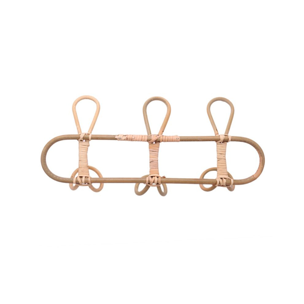 8X Rattan Wall Hooks Kids Garments Organizer Rack Clothes Hat Hanging Hook Rattan Hanger Kids Room Decor Hanger