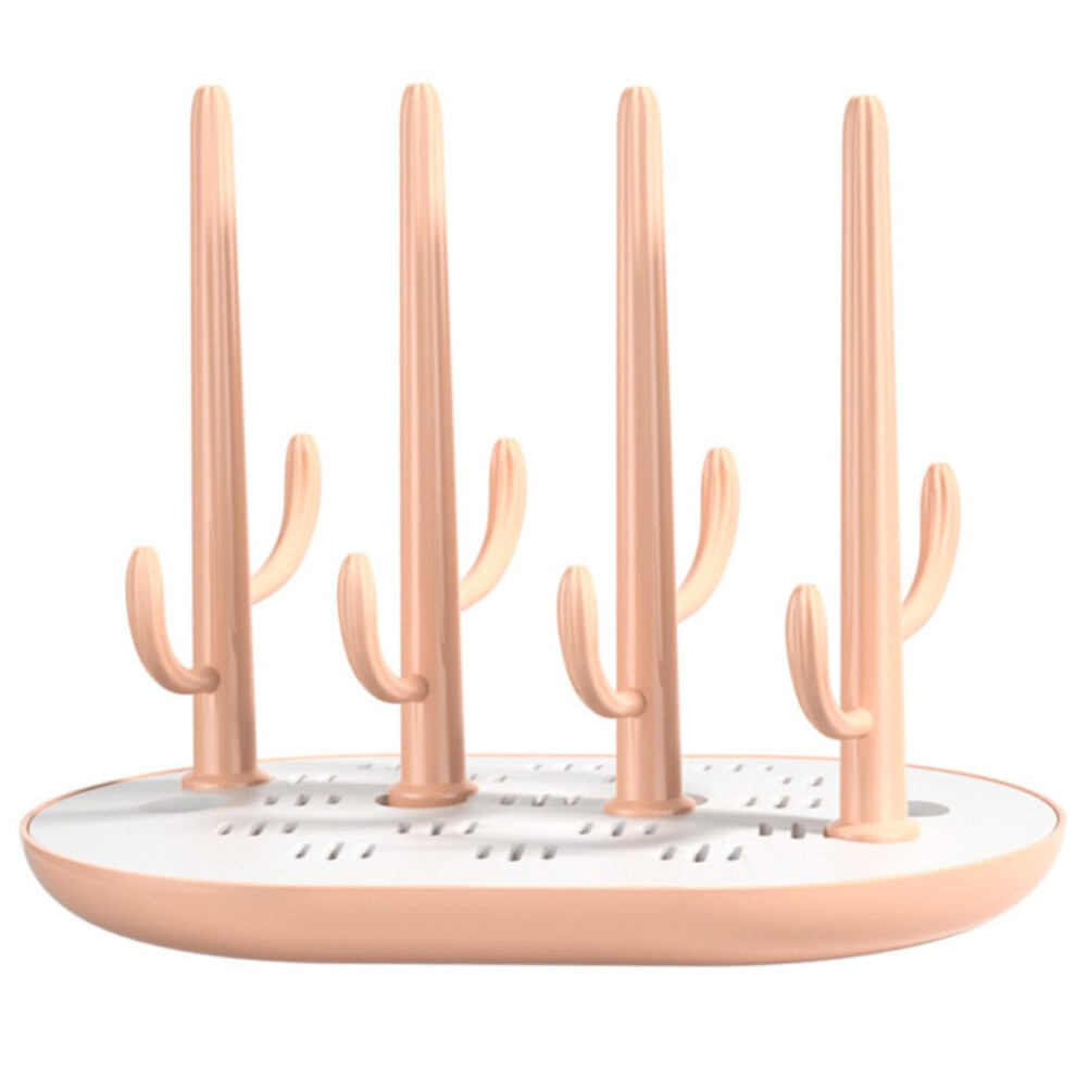 Baby Bottle Drying Rack With Removable Tray, Compact Countertop Organizer For Bottles And Accessories Pink