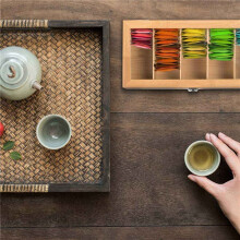 3X Multifunctional Bamboo System Tea Bag Jewelry Organizer Storage Box 5 Compartments Tea Box Organizer Sugar Container