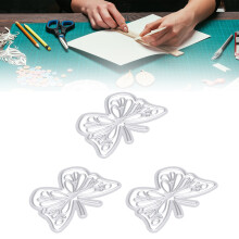 3 Stück Butterfly-Stanzformen aus Carbonstahl zum Prägen, 5,3 x 3,7 cm