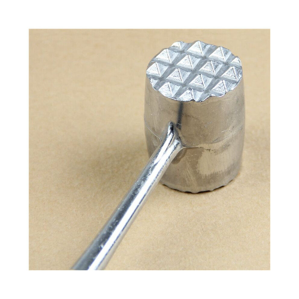 2X Two Sides Aluminum Round Meat Hammer Mallet Tenderizer Beef Pork Chicken Beater Length 20.5Cm Diameter 3.5Cm (Oval) 4712070355039
