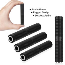 4 Pack 1/4 Inch TRS Female to Female Coupler, 6.35mm Jack Stereo Adapter Joiner,Amps, Pedals, Mixers, Patchbays