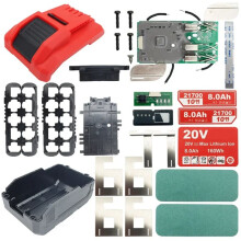 10 Hole 21700 Li-Ion Battery Plastic Case Shell Protection Circuit Board PCB Box for 20V Lithium Battery 8Ah Label
