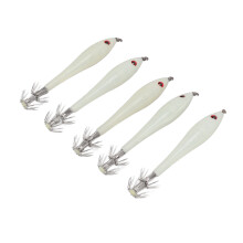 5PCS Luminous Fishing Lure Squid Fake Bait Double Hooks 44g