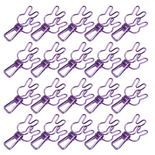 20 Pcs Purple Metal Clips, 3.3x1.2cm Multipurpose Spring Binders 1