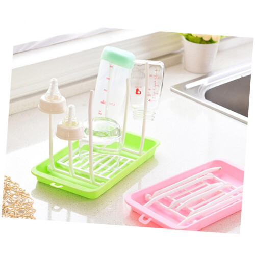 Foldable Baby Bottle Drying Rack Light Green SpaceSaving Countertop Organizer for Accessories 2
