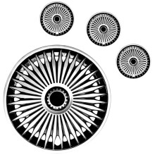 14 Inch Hubcaps Set of 4 ABS Blade Style Wheel Covers for Steel Rims Exact Fit
