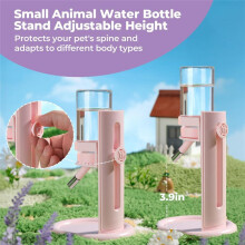 Hamster Water Bottle No Drip-Guinea Pig Water Bottle with Adjustable Stand, Leak Proof Small Animal Water Dispenser