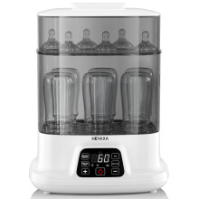 Baby Bottle Sterilizer and Dryer, Electric Steamer with LED Touch Control, Auto ShutOff, Universal Fit, Light Gray