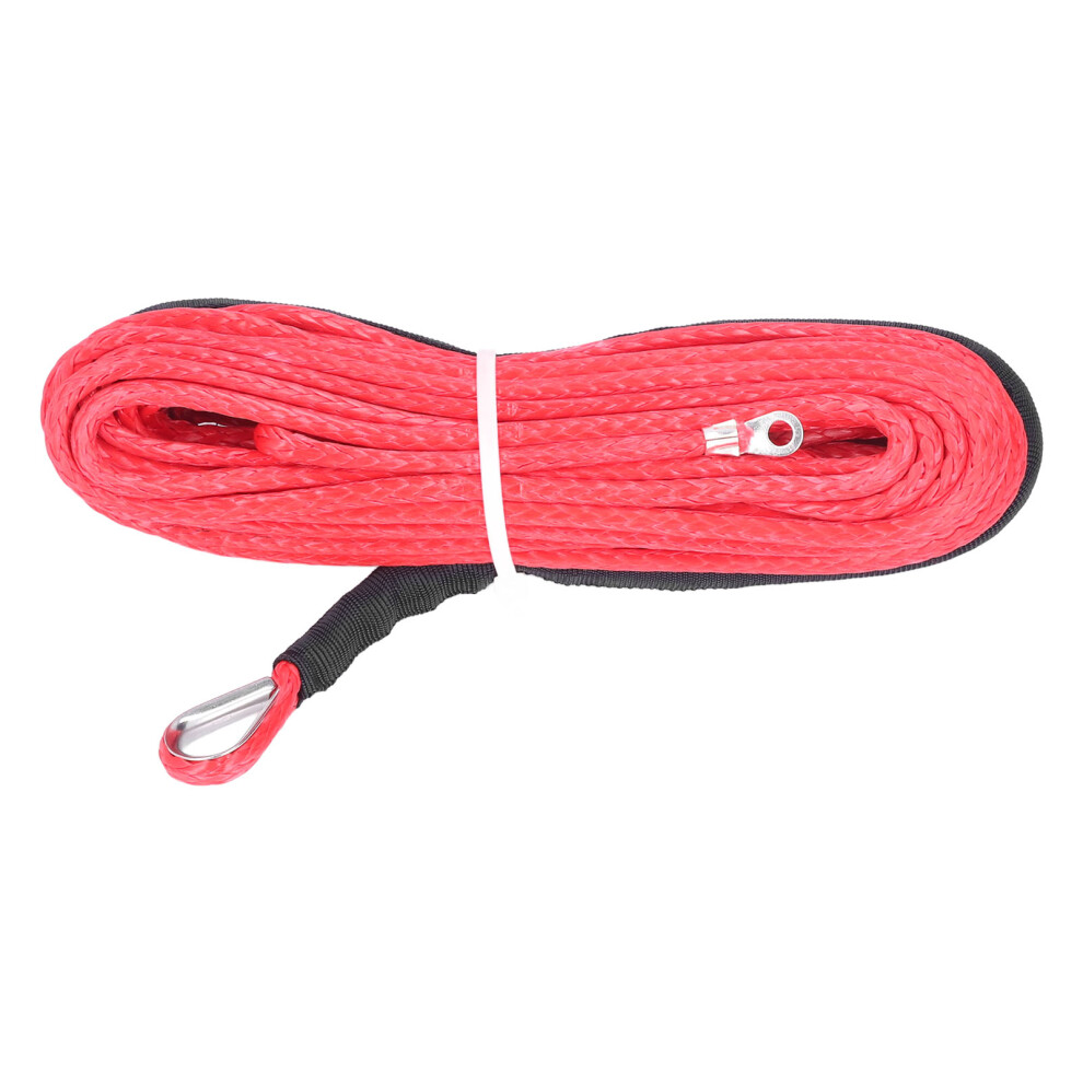 4.8Mm X 15M Synthetic Winch Cable Waterproof 5500Lbs For Atv Utv & Trailer Red 9401390526797