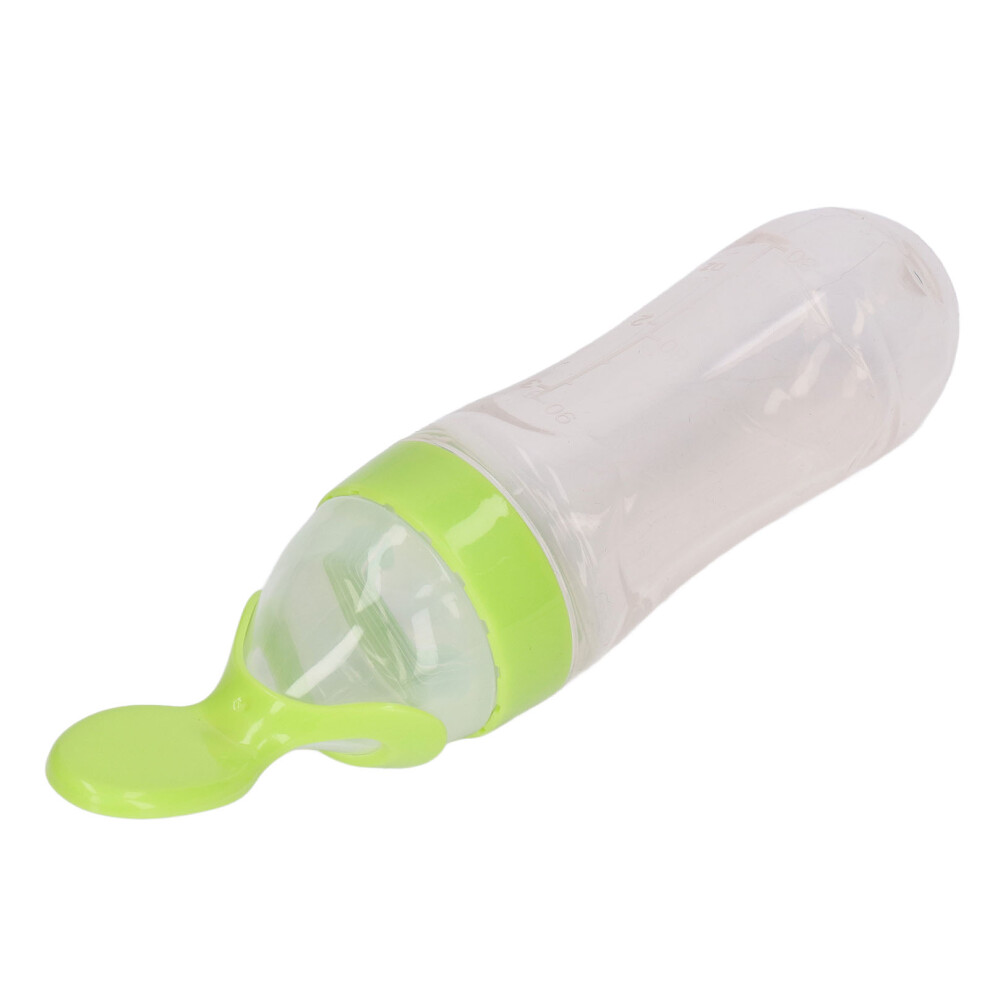 Silicone Baby Spoon With Cartoon Rice Cereal Design Soft Food Feeder For Babies Green
