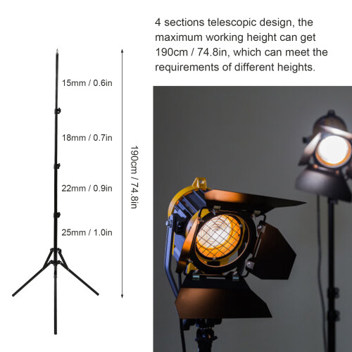190cm Adjustable Light Stand for Photography & Video Softboxes 1